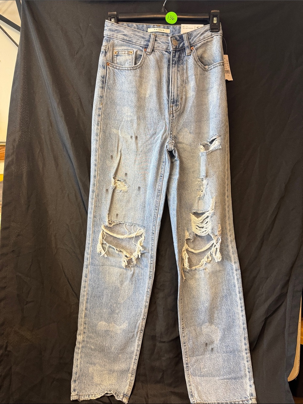 PacSun Light Blue Distressed Straight-Leg Jeans